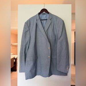 Saddlebred Mens Blazer 56R Blue Chambray Preppy Old Money Easter Wedding Cotton